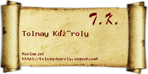 Tolnay Károly névjegykártya