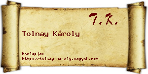 Tolnay Károly névjegykártya